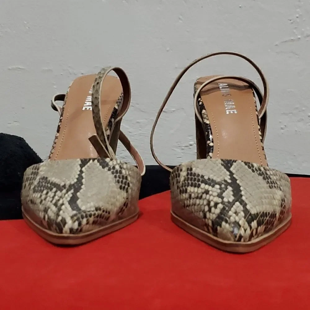 Revolve Alias Mae Snakeskin Heels - Picture 3 of 12